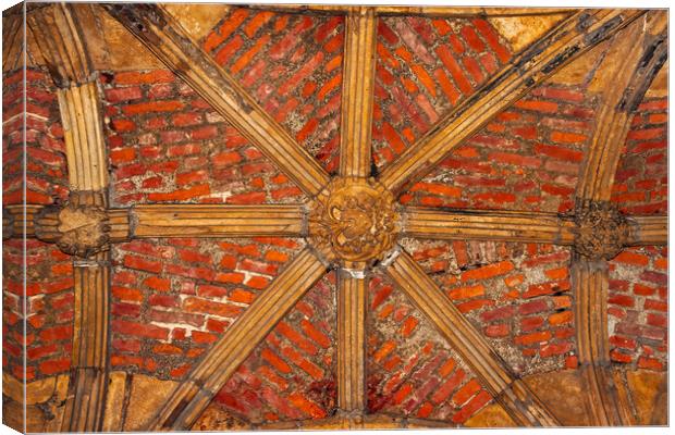 Exchequer Gate Medieval Ceiling In Lincoln Canvas Print by Artur Bogacki