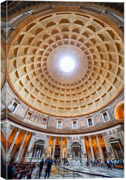 Pantheon Interior in Rome Canvas Print by Artur Bogacki