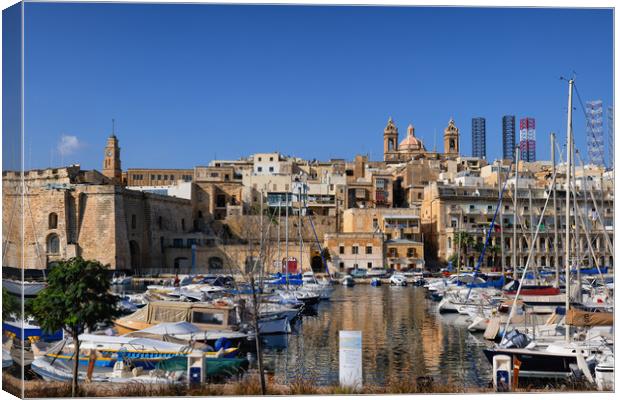 City Skyline of Senglea in Malta Canvas Print by Artur Bogacki