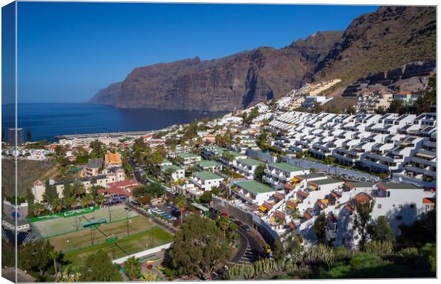 Los Gigantes Town And Cliffs In Tenerife Canvas Print by Artur Bogacki