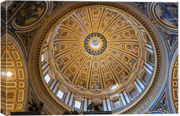 Dome of Papal Basilica of St Peter in Vatican Canvas Print by Artur Bogacki