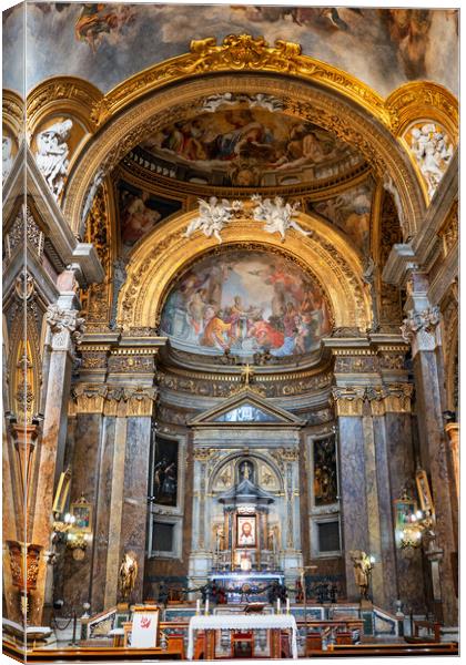 High Altar in San Silvestro in Capite Church Canvas Print by Artur Bogacki