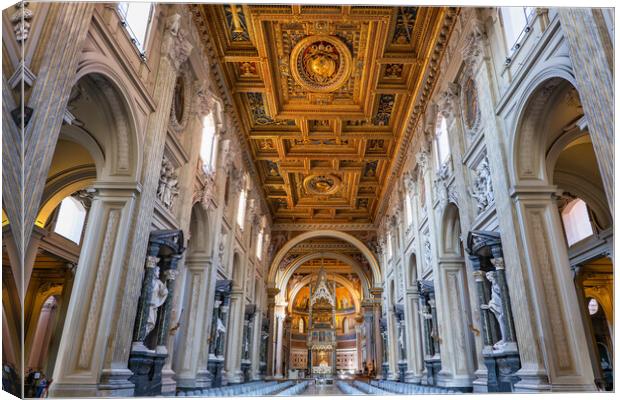 Basilica di San Giovanni in Laterano Interior Canvas Print by Artur Bogacki