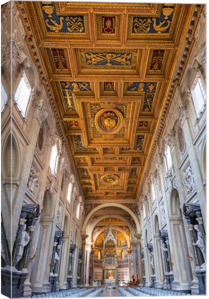 Basilica of St John Lateran Interior In Rome Canvas Print by Artur Bogacki