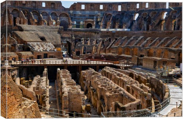 Colosseum Arena With Hypogeum Canvas Print by Artur Bogacki