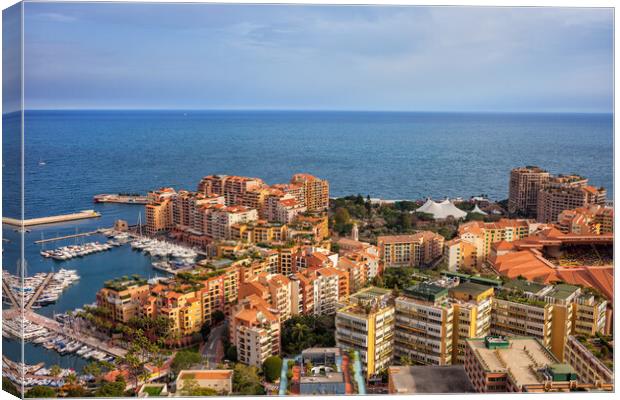 Monaco Principality Fontvieille District Cityscape Canvas Print by Artur Bogacki