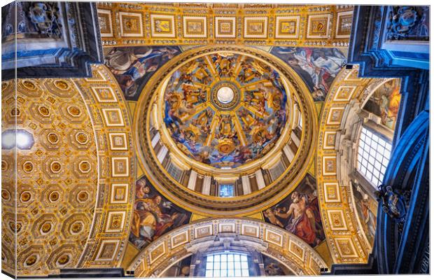 Gregorian Chapel Dome In St Peter Basilica Canvas Print by Artur Bogacki
