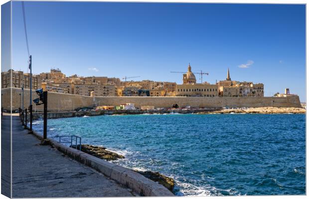 Valletta City Skyline Sea Bay View Canvas Print by Artur Bogacki