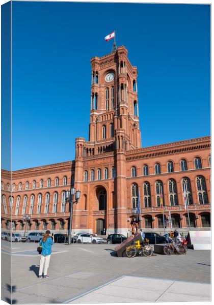 Rotes Rathaus Red City Hall In Berlin Canvas Print by Artur Bogacki
