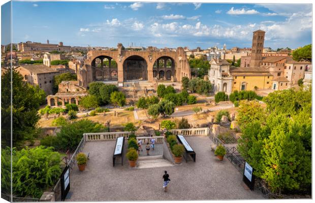 Roman Forum From Palatine Hill In Rome Canvas Print by Artur Bogacki