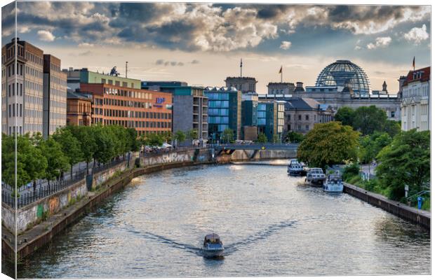 Berlin City Center River View Skyline Canvas Print by Artur Bogacki