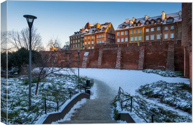 Winter In Old Town Of Warsaw In Poland Canvas Print by Artur Bogacki
