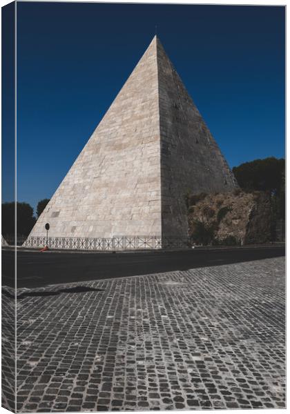 The Pyramid of Cestius In Rome Canvas Print by Artur Bogacki