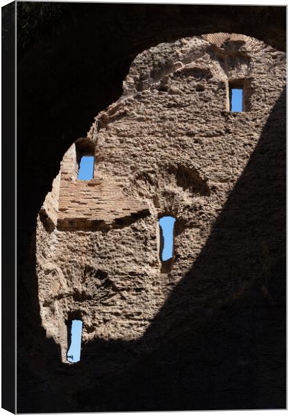Light And Shadow Play In Ancient Roman Ruins Canvas Print by Artur Bogacki