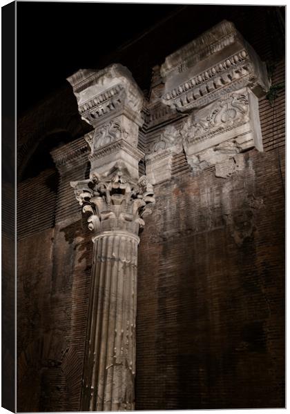 The Pantheon Temple Architectural Details In Rome Canvas Print by Artur Bogacki