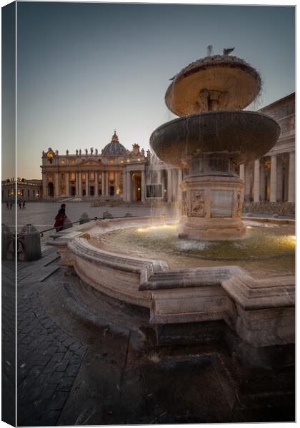 Maderno Fountain In Vatican Canvas Print by Artur Bogacki