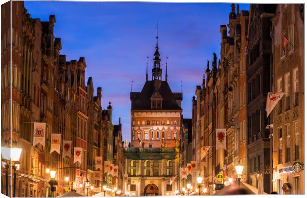 Evening In Old Town Of Gdansk In Poland Canvas Print by Artur Bogacki