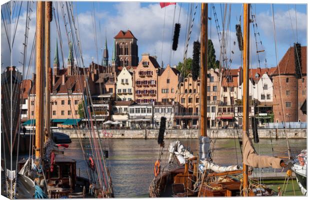 Gdansk City Skyline From Marina Canvas Print by Artur Bogacki