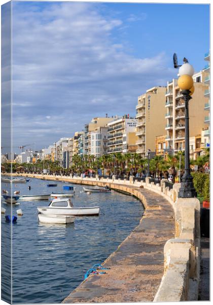 Sliema Town Seaside Waterfront In Malta Canvas Print by Artur Bogacki
