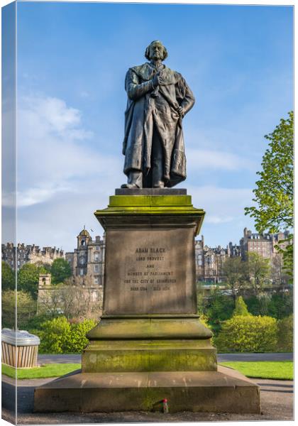 Adam Black Statue In Edinburgh Canvas Print by Artur Bogacki