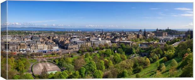 Edinburgh City Panorama In Scotland Canvas Print by Artur Bogacki