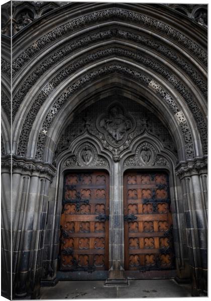 St Giles Cathedral Arched Portal In Edinburgh Canvas Print by Artur Bogacki