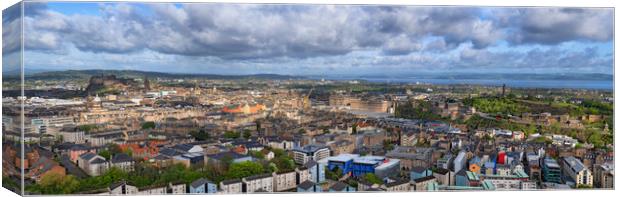 Panorama of Edinburgh City in Scotland Canvas Print by Artur Bogacki