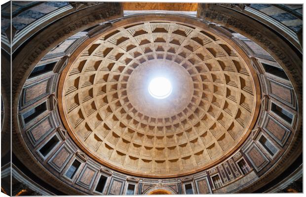 Monumental Dome Of The Pantheon In Rome Canvas Print by Artur Bogacki