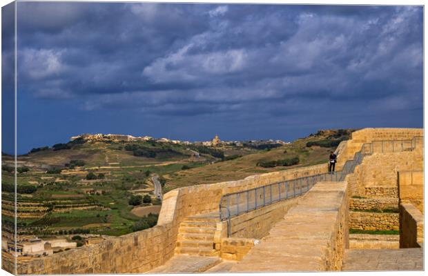 Countryside From Cittadella Walls In Gozo, Malta Canvas Print by Artur Bogacki