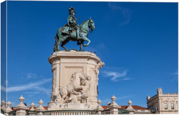 Equestrian Statue of King Jose I in Lisbon Canvas Print by Artur Bogacki
