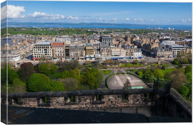 Edinburgh City View From The Castle Canvas Print by Artur Bogacki