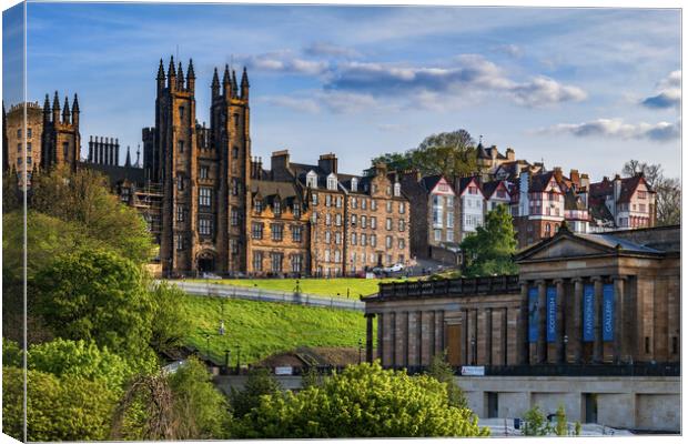 Edinburgh Old Town Skyline Canvas Print by Artur Bogacki