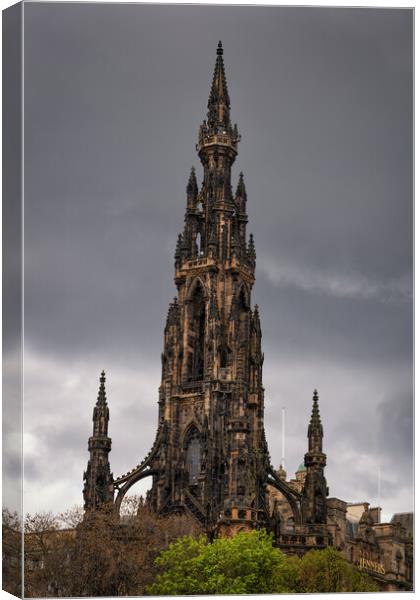 Scott Monument In Edinburgh Canvas Print by Artur Bogacki