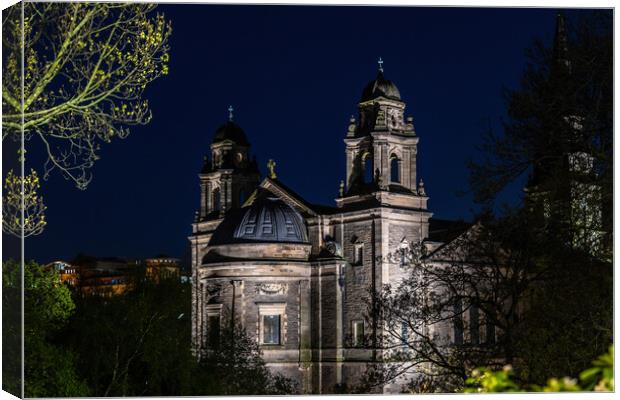 Church of St Cuthbert at Night in Edinburgh Canvas Print by Artur Bogacki