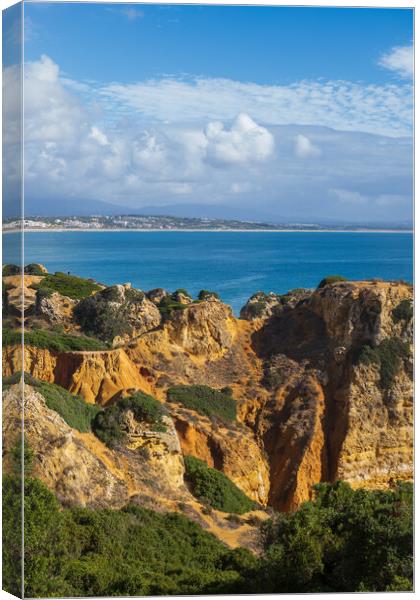 Scenic Algarve Coastline In Portugal Canvas Print by Artur Bogacki