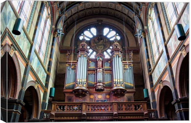 Saint Nicholas Church Organs in Amsterdam Canvas Print by Artur Bogacki