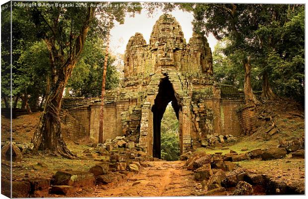  West Gate to Angkor Thom in Cambodia Canvas Print by Artur Bogacki