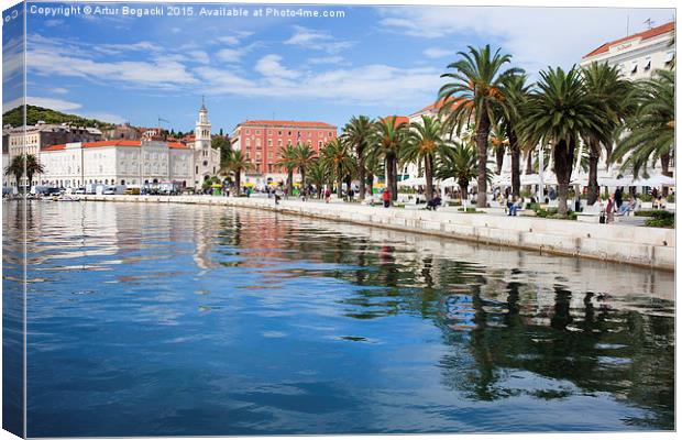 City of Split Bay Waterfront Canvas Print by Artur Bogacki