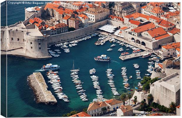 Marina in Old City of Dubrovnik Canvas Print by Artur Bogacki