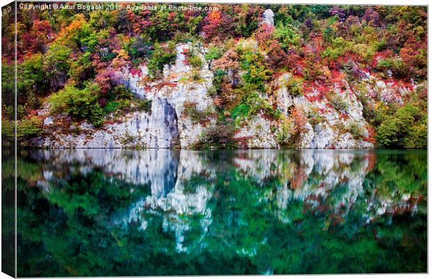 Autumn Reflections of Lake and Mountain Canvas Print by Artur Bogacki