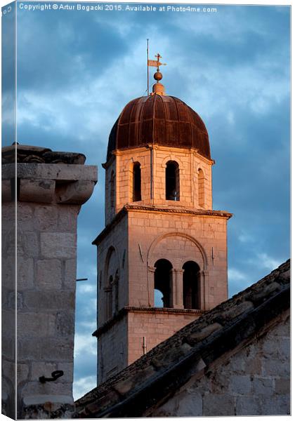Franciscan Monastery Tower at Sunset Canvas Print by Artur Bogacki