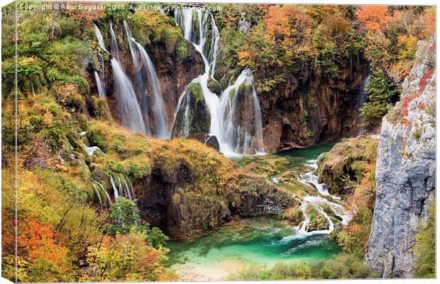 Waterfall in Autumn Scenery Canvas Print by Artur Bogacki
