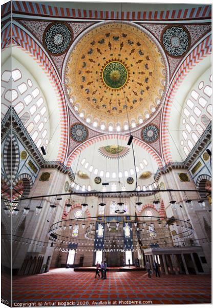 Suleymaniye Mosque Interior Canvas Print by Artur Bogacki