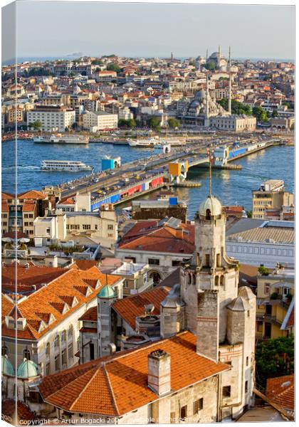 Istanbul Cityscape Canvas Print by Artur Bogacki