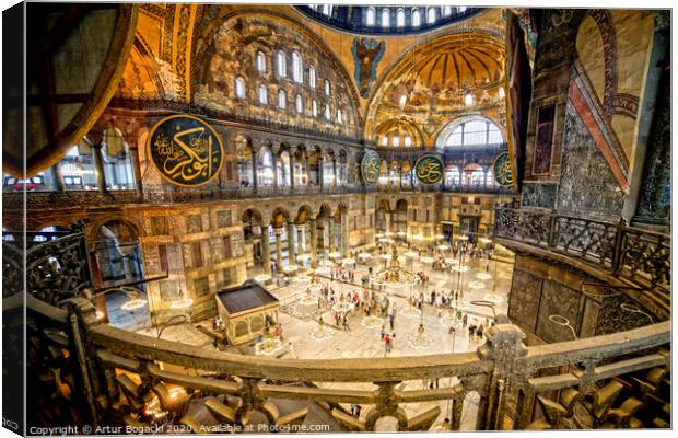 Hagia Sophia Interior In Istanbul Canvas Print by Artur Bogacki