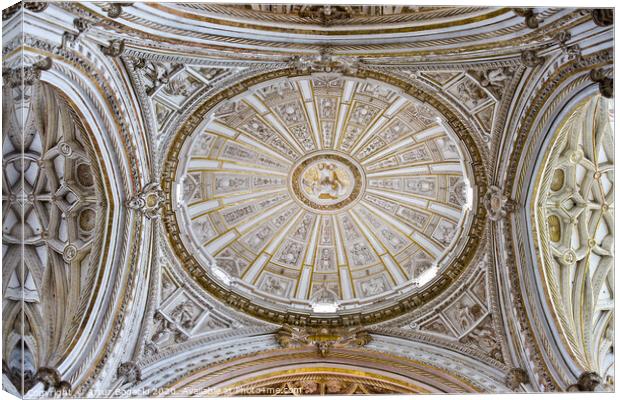 Mezquita Cathedral Dome Ceiling In Cordoba Canvas Print by Artur Bogacki