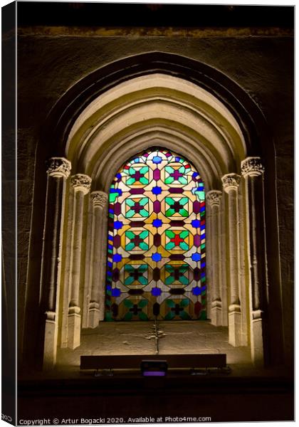 Stained Glass Window in Mezquita Canvas Print by Artur Bogacki