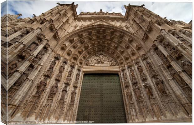 Door of Assumption of Seville Cathedral Canvas Print by Artur Bogacki