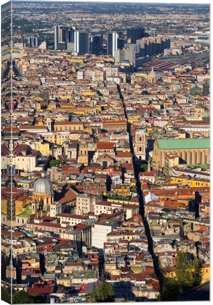 Naples City Aerial View In Italy Canvas Print by Artur Bogacki