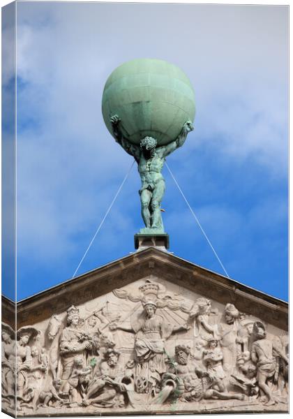  Atlas Carrying the Globe Statue Canvas Print by Artur Bogacki